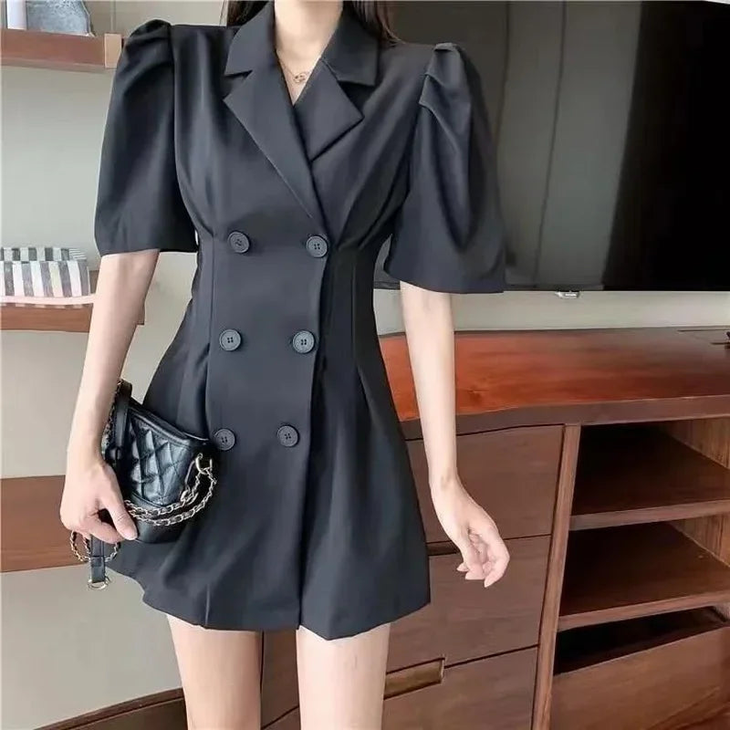Dresses for Chic and Elegant Ladies Vintage Trend Women's Summer Suit Dress 2024 Black New Hit Sexy Casual Korean Party Fashion