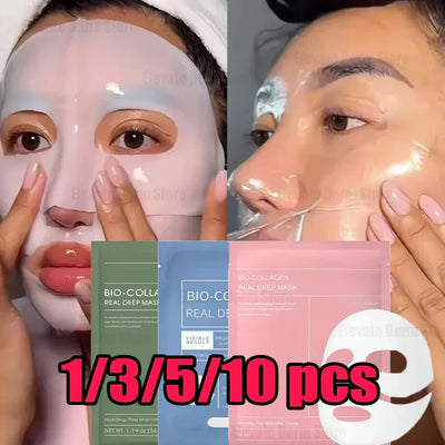 Bio-Collagen Face Mask Deep Moisturizing Overnight Mask Collagen Protein Hydrogel Soft Gel Mask Brightening Firming Skin Care
