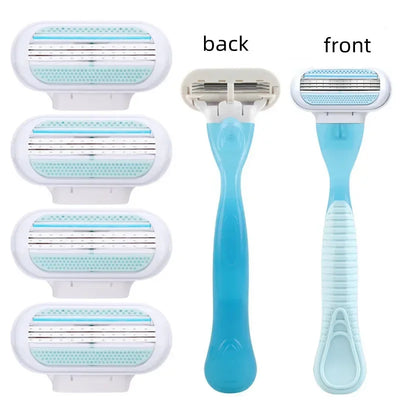 Women's 3-layer safety razor blade for facial/leg/armpit/bikini line beauty hair removal shaver
