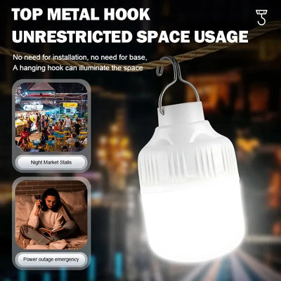 USB Rechargeable LED Camping Lantern High Brightness Portable Outdoor Light Emergency Tent Lamp for Fishing Hiking Night Use