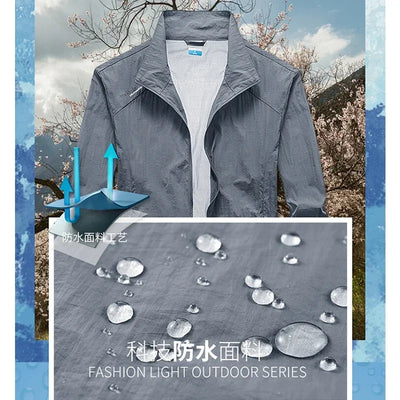 Summer Jackets Men Male Windbreaker Fishing Coats Father Ultrathin Sunscreen Jacket Youth Outerwearing Clohting Traveling Korean