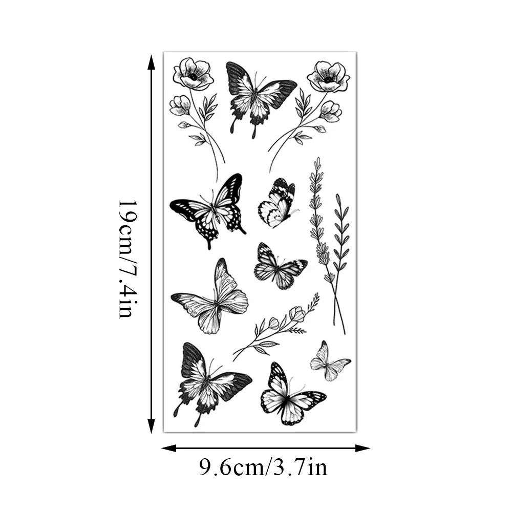 Sexy Temporary Tattoos For Women Water Transfer Sketch Tattoo Sticker Long Lasting Waterproof Body Art Tattoos Accessories