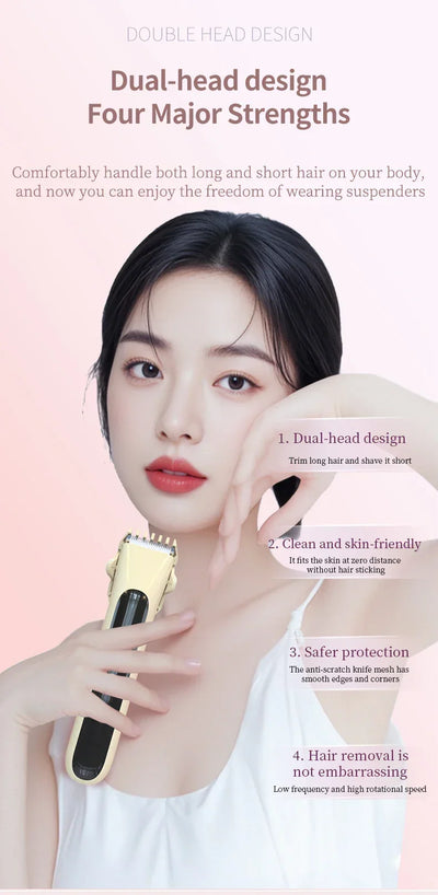 Painless Epilator Electric Shaver for Women Bikini Trimmer Facial Mustache Hair Removal Razor Ladies Face Underarm Legs Electric