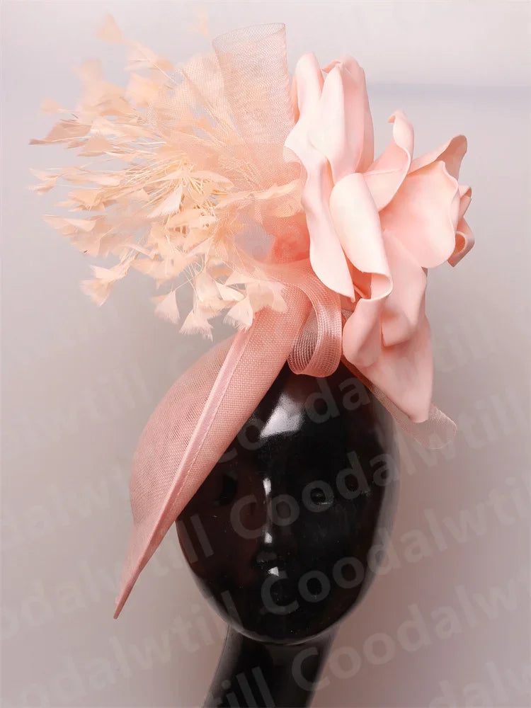 Royal Ascot Big Fascinator Derby Hat Women Kentucky Derby Headpiece Flower Wedding Fascinators Hats Hair Clip Ladies Chapeau