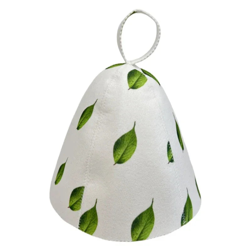 New Cute Russian Sauna Caps With Spot Printing Fashion Felt Sauna Hats with Hanging Loop