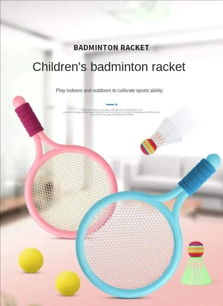 Children's badminton tennis racket exercise reaction ability beginners family outdoor beach tennis kindergarten baby parent-chil