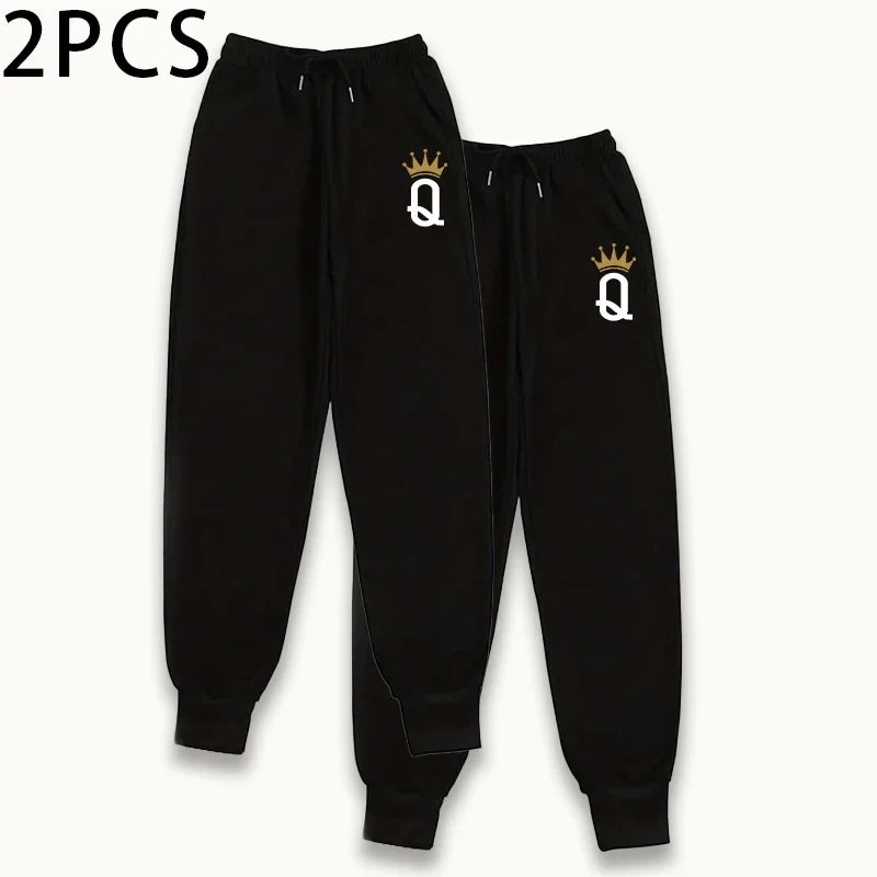 Women's Sweatpants 2 Piece Set Pure Color Joggers Fall Winter Lounge Pants Comfort Fit Athletic Casual Trousers 2packs