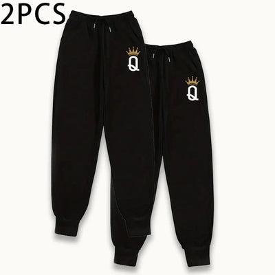 Women's Sweatpants 2 Piece Set Pure Color Joggers Fall Winter Lounge Pants Comfort Fit Athletic Casual Trousers 2packs