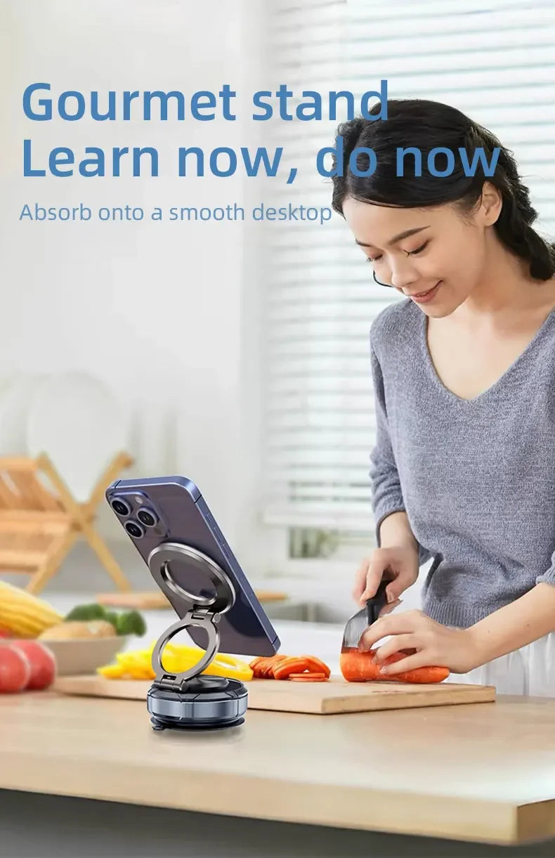 Magnetic Phone Holder Car Mount for MagSafe Enhanced Vacuum Suction Cup 360° Adjustable Cell Phone Accessorie for iPhone Android