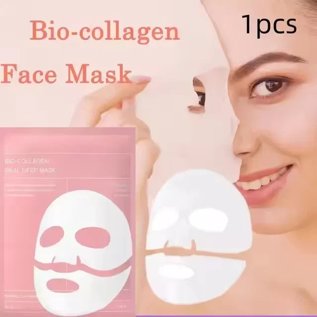 Bio Collagen Brightening Mask Deep Hydrating Shrink Pores Overnight Mask Gentle Moisturizing Refreshing Women Facial Skin Care