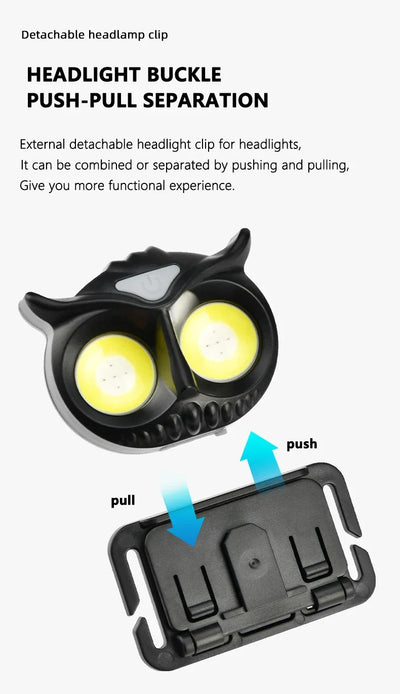 LiitoKala-Small Owl Headlamp, LH-208 209, Can Place 1.2V, 1.5V, AAA Outdoor Climbing Mountain Head Wearing Lamp