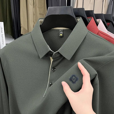 Designer Brand Men's Polo Shirt Lapel T-Shirt Autumn New Exquisite Letter Print Long Sleeve Fashion Casual Business Menswear Top