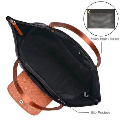 Designer Tote Bag for Women Large Lightweight Nylon Work Shoulder Bag Foldable Travel Purses and Handbags Trendy Dumpling Bag