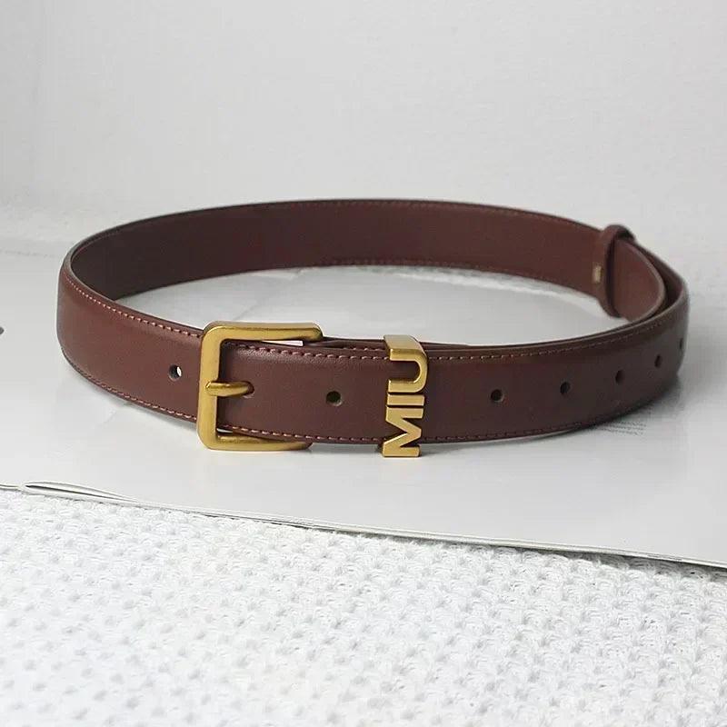 Genuine leather thin metal buckle belt for women |fashion waistband | jeans |casual dress | ladies | free size