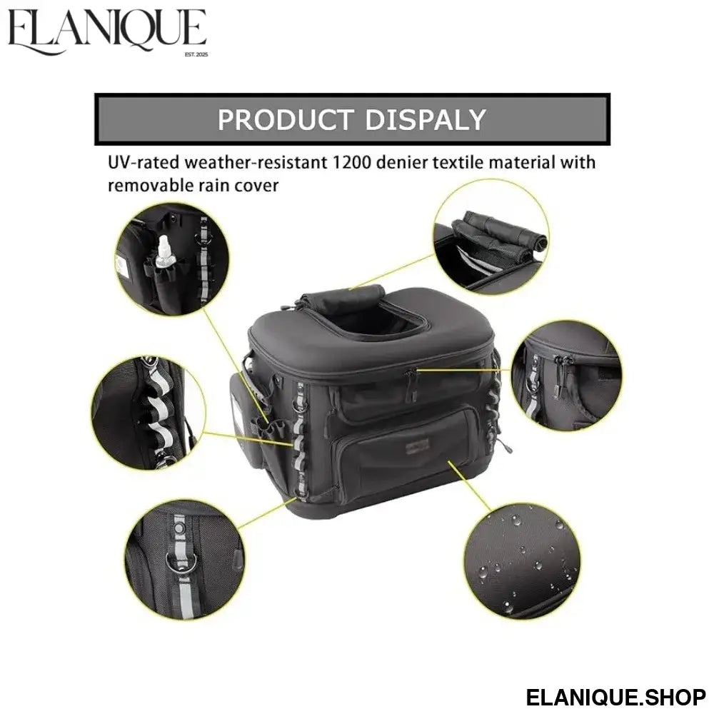 Motorcycle Pet Carrier Crate – Portable Weather-Resistant Cat & Dog Box
