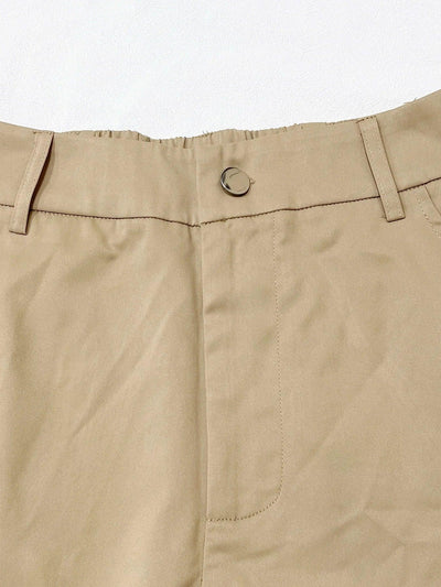 Women's Plain Multi-pocket High Waist Cargo Pants, Casual Street Straight Leg Pants for Daily Wear, Ladies Bottoms