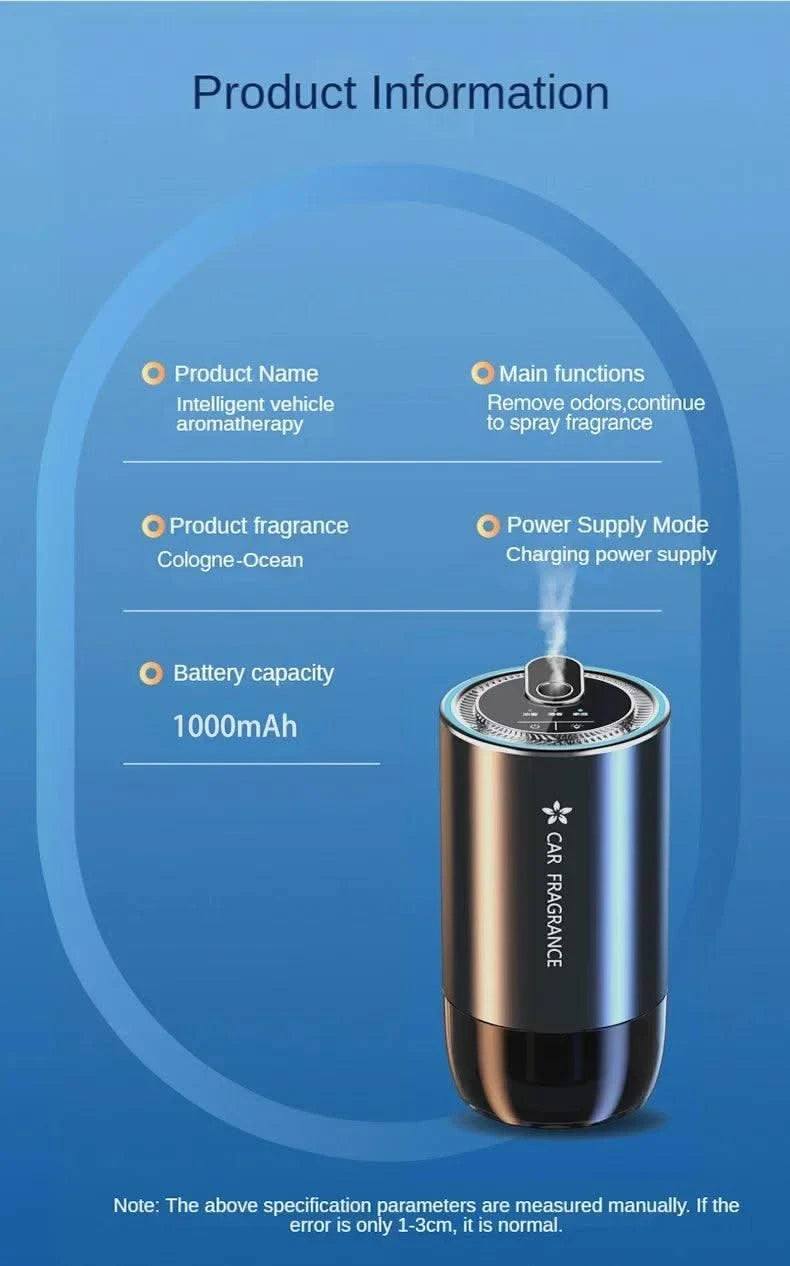 Car Perfume Air Freshener Essential Oil Fragrance Diffuser Smell Distributor USB Rechargeable Aromatherapy Scent Air Refresher