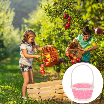10pcs Mini Plastic Baskets Children Handheld Basket Small Storage Bins Woven Containers Picnic Easter Gift Baskets Home Decor
