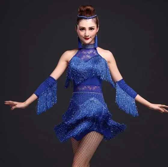 New Latin Dance Dress Women/Girls/Lady New Sexy Fringe Salsa/Ballroom/Tango/Cha Cha/Rumba/Samba/Latin Dresses For Dancing