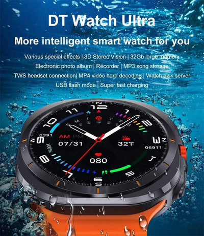 2025New Galaxy Watch 7 Ultra Smart Watch Men 32GB Memory GPS NFC AMOLED Screen Fitness Tracker Health Smartwatches For Samsung