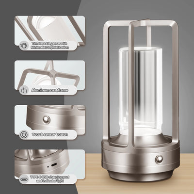 Lantern/lantern Modern Design USB LED Table Lamp Touch Switch Night Light With Rechargeable Battery for Restaurant Hotel Use