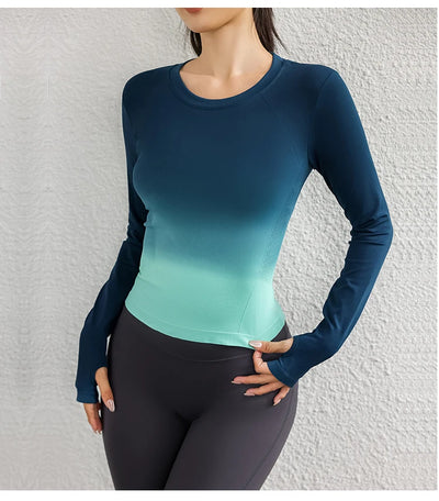 Women Seamless Long Sleeve Workout Tops