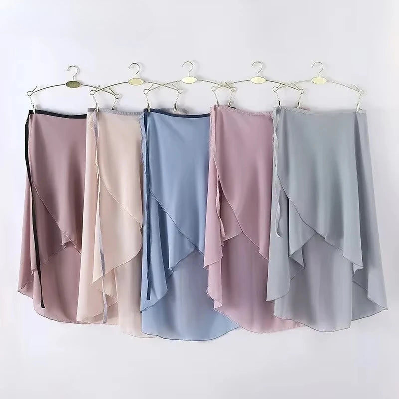 Gymnastics Ballet Wrap skirt girls chiffon skirt Ballet practice skirts national dance wear Teachers dance dress for women