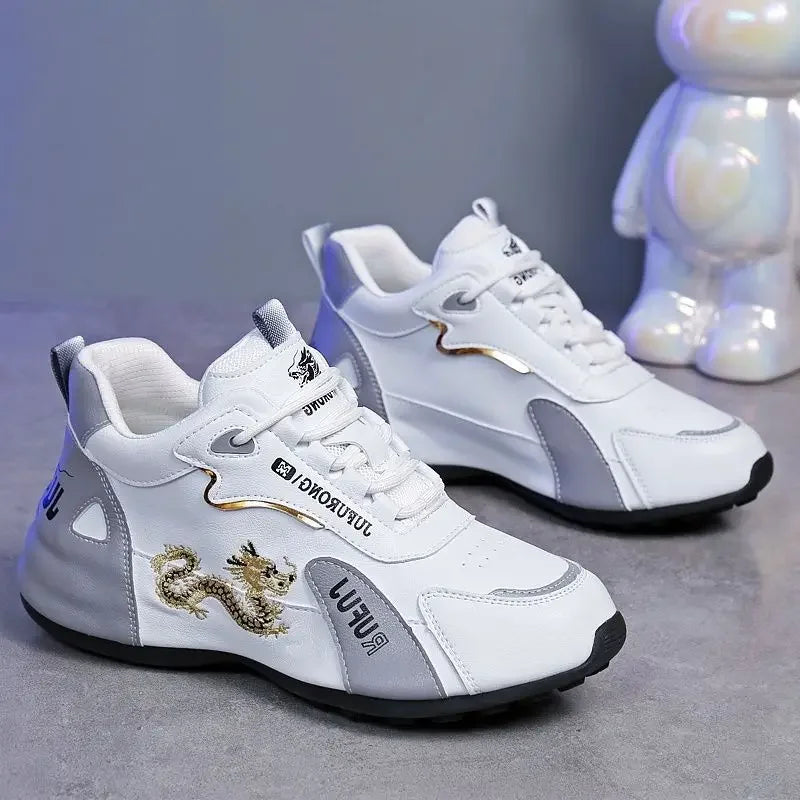 Women Designer Sneakers 2025 Summer Leather Waterproof Casual Sports Shoes Women Lightweight Breathable Non-slip Platform Shoes