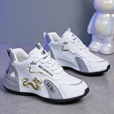 Women Designer Sneakers 2025 Summer Leather Waterproof Casual Sports Shoes Women Lightweight Breathable Non-slip Platform Shoes