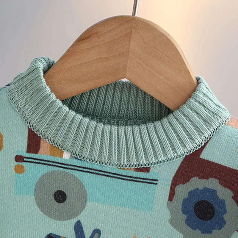 ﻿ Boys' and Girls' Sweaters Thickened Autumn/Winter New Fashionable Children's Knitted Sweaters Girls' and Boys' Tops