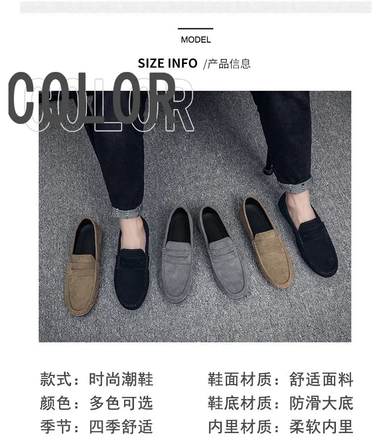 Men's Loafers, Lightweight and Breathable Casual Shoes, Mens Flat Driving Shoes, Soft Sole Slip-on Business Shoes, Moccasins