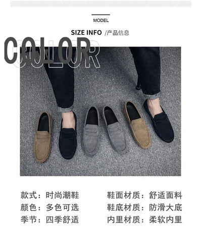 Men's Loafers, Lightweight and Breathable Casual Shoes, Mens Flat Driving Shoes, Soft Sole Slip-on Business Shoes, Moccasins