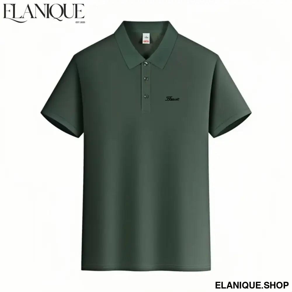 Men’s Embroidered Golf Polo Shirt – Smart Casual Summer Top
