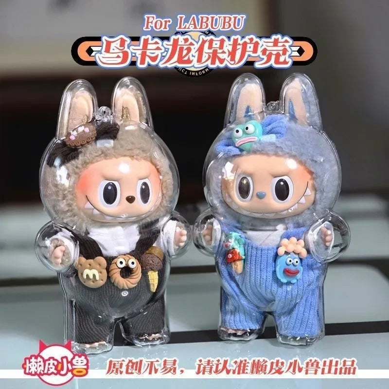 LABUBU V1 V2 transparent protective shell macaron standing protective cover dust cover doll labubu protector case