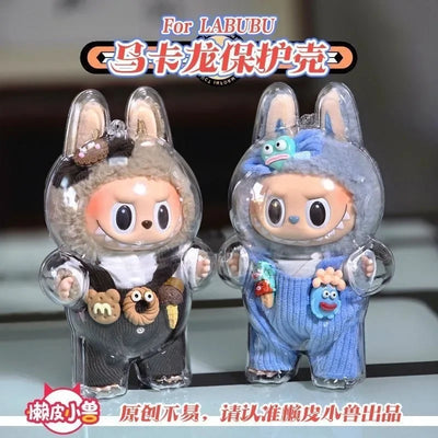 LABUBU V1 V2 transparent protective shell macaron standing protective cover dust cover doll labubu protector case