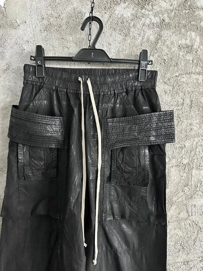 Owen Seak Men Oil wax Denim Jeans Classic Gothic Men's Coated Casual High Street Straight Hip Hop Women Solid Jeans Loose Pants