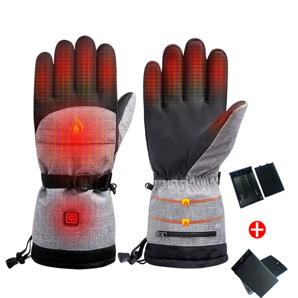 Electric Heated Gloves Rechargeable Waterproof Thermal Gloves Winter Ski Motorcycle Gloves Hand Warmers Electric Heated Equipmen