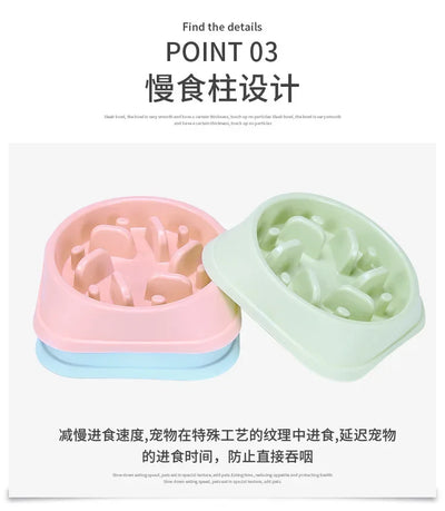 Portable Pet Dog Supplies, Puppy Feeding Food Dish, Slow Down Eating Feeder Bowl to Prevent Obesity, Dropshipping, 2023