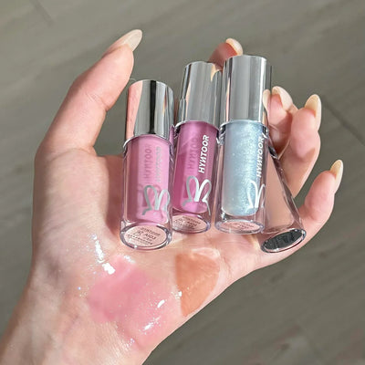 HYNTOOR Lip Gloss Shiny Shimmer Mirror Hydrating Moisturizing Water Shine Lipstick Nourishing Care Dewy Lip Makeup