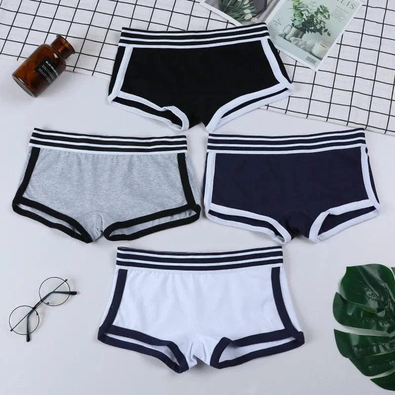 1 piece Women Panties Female Boxer Boyshort Low Waist Sport comfortable and breathable Underwear Ladies Pants Intimate Lingerie - Elanique