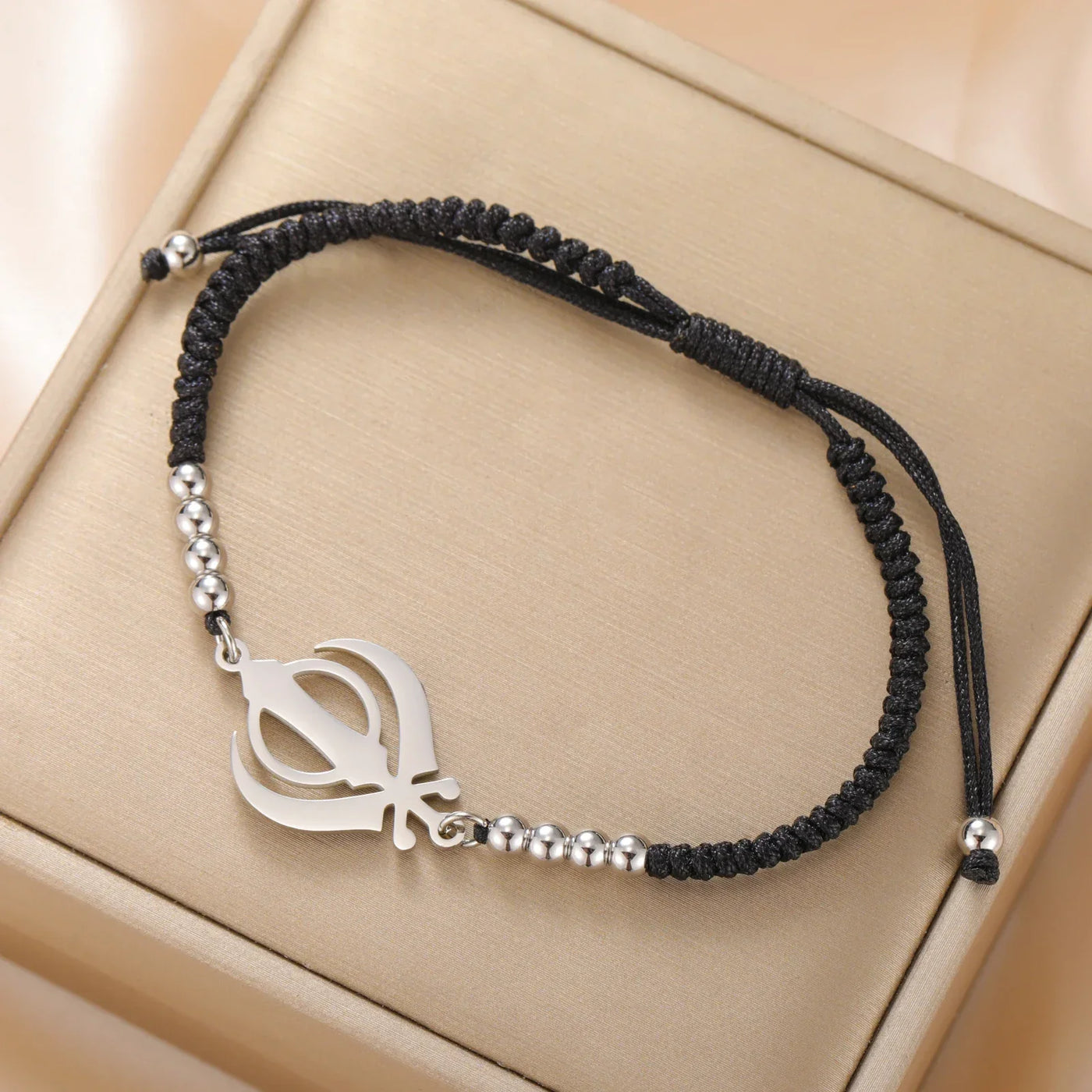 Lucktune Khanda Sikh Faith Bracelet for Women Men Stainless Steel Vintage Indian Sword Lucky Bracelet Spiritual Jewelry Gift