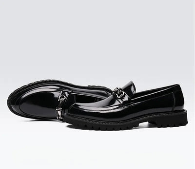 Men's Dress Leather Shoes Horse Street Buckle High Quality Men's Oxford Shoes Wedding Party Office Formal Shoe Large Size 38-48