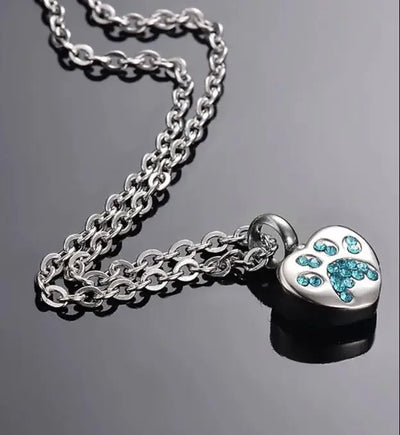 Engraved Heart Pets Paw Urn Necklace/Bracelet Heart Charms Memorial Ashes Urn Necklace/Bracelet Jewelry Makings keepsake Pendant