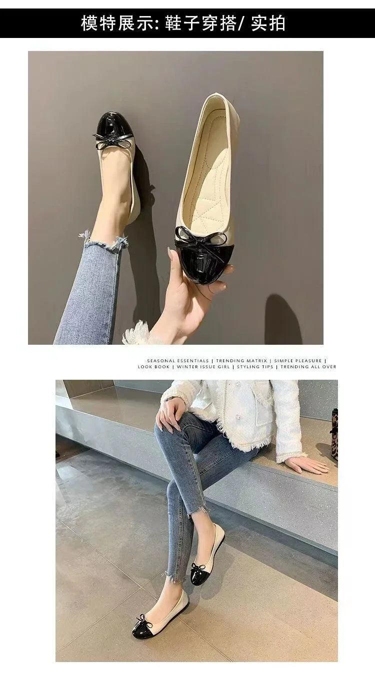 Women’s elegant bow-knot slip-on loafers flat shoes fashion ballerina woman/ladies zapatos de mujer