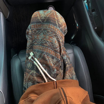 Wide leg pants Men's Vintage Geometric Knitted jacquard pants Casual Straight  Pants Ethnic Tribal Style Winter Trousers man