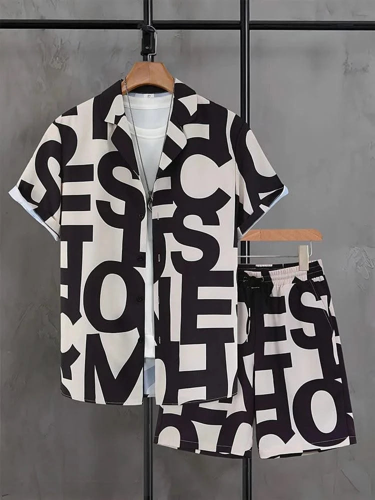 Beach Shorts Two Piece Set Men