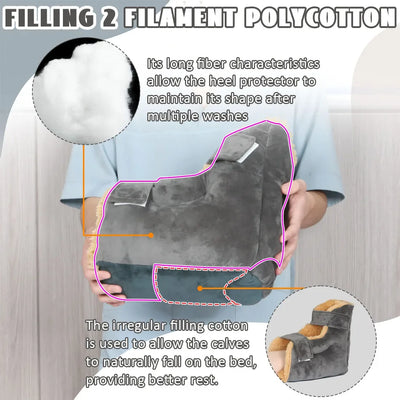 Ehucon Heel Pressure Relief Pillow, Extra Thick Shaggy Foam Protector, Anti-Bedsore Cushion for Bedridden Elderly 1 PCS