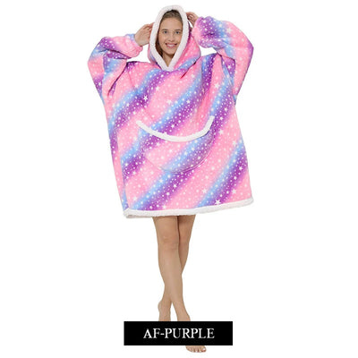 Blanket Hoodie Sherpa Fleece Oversized Wearable Blanket Warm Thick Big Hooded Sweatshirt Blanket for Women Adults Men Teens