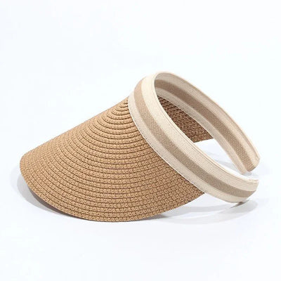 Fashionable Women's Sun Hat Sunscreen UV Resistant Beach Sun Hat Casual Hat Lafite Grass Woven Top Hat Suitable for Summer Women