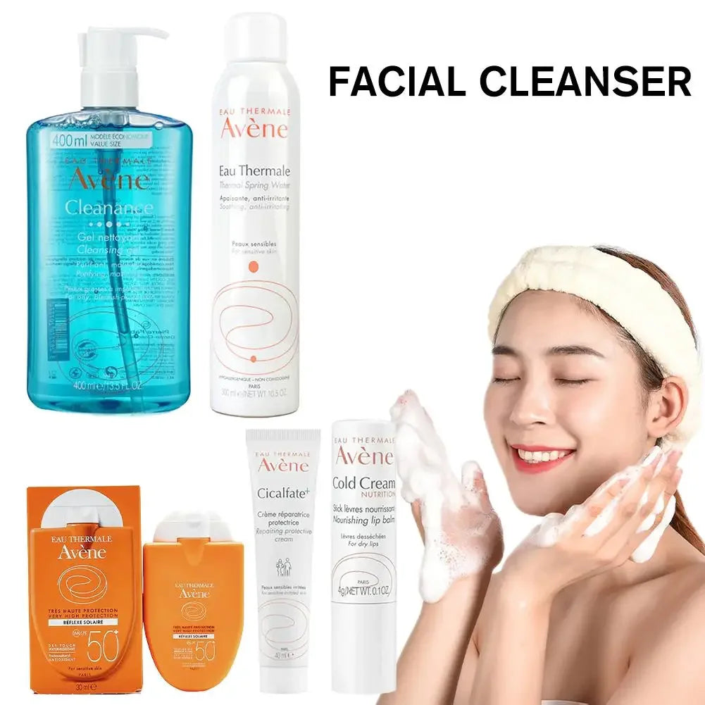 Avene Facial Deep Cleansing Cleanser Removes Face Dirt Whitening Cold Cream SPF 50+ Sunscreen Moisturizing Gel Skin Care